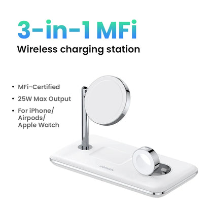 Support Chargeur Sans Fil UGREEN 3-en-1 MagSafe 25W
