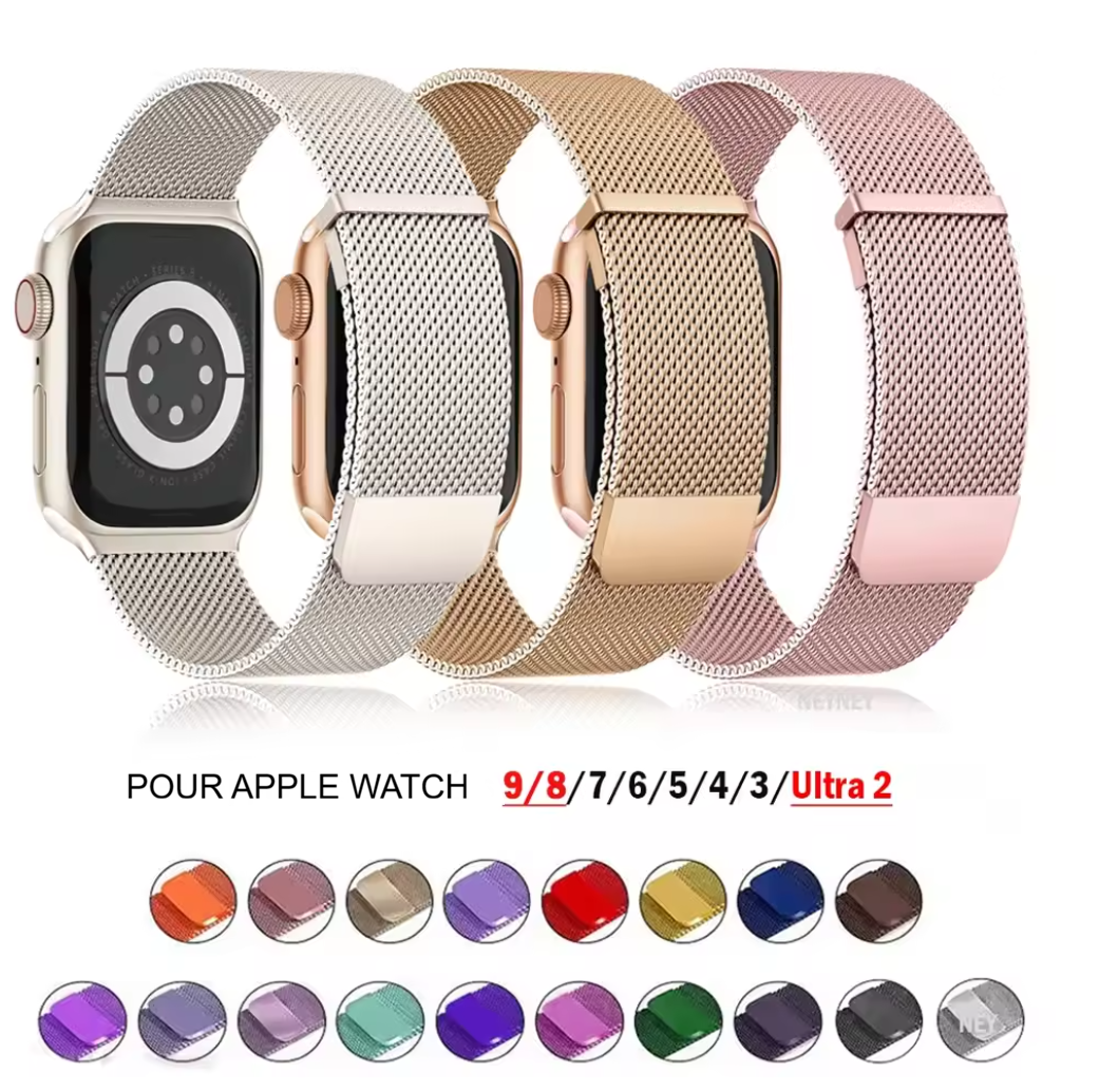 Bracelet pour Apple Watch Maille Milanaise