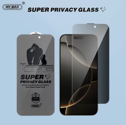 Verre trempé anti-espion iPhone — Lot de 3 (filtre privacy 9H)