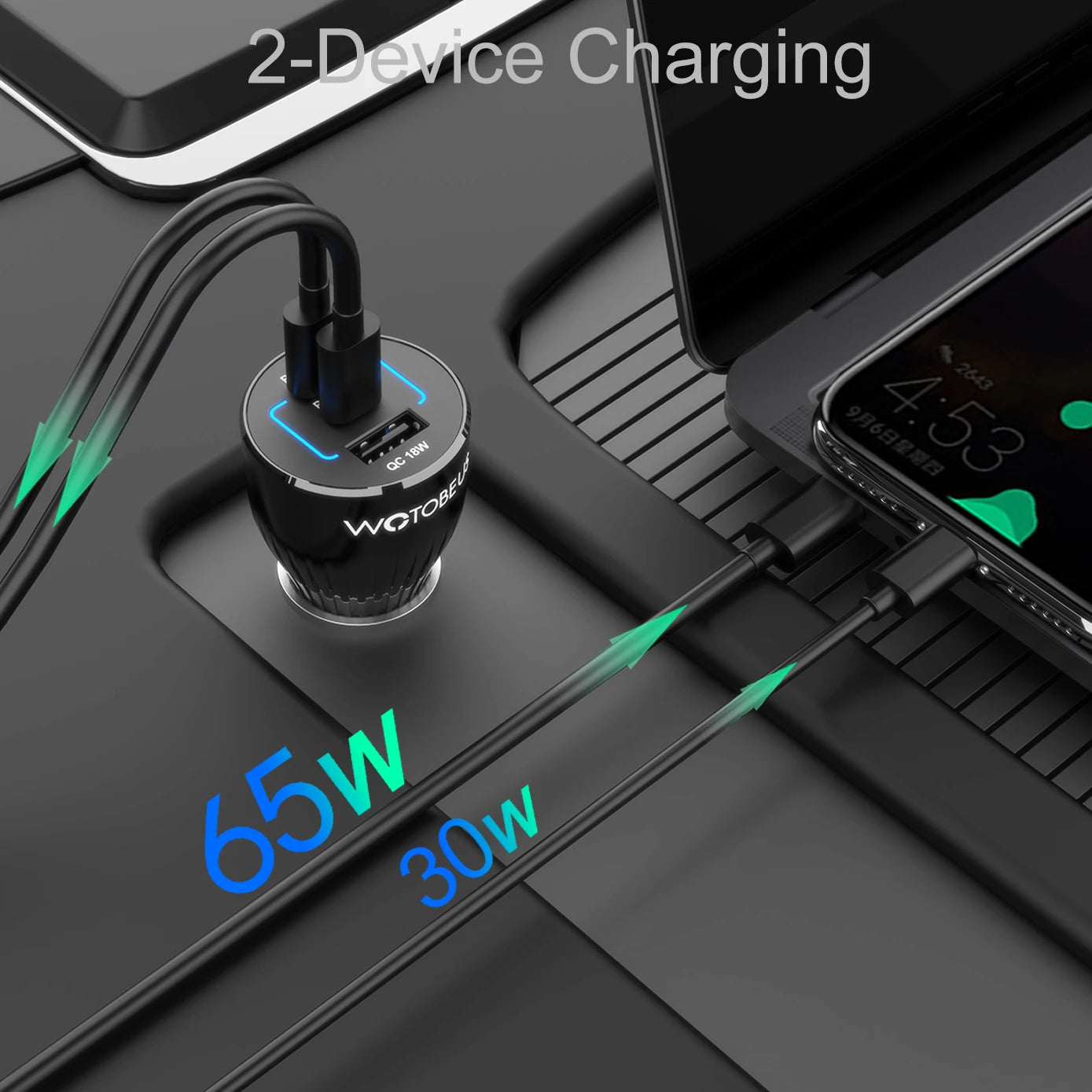 Chargeur Allume-Cigare USB-C 95W — 3 Ports, Charge Rapide