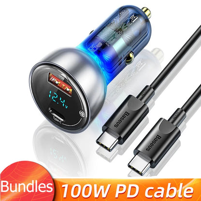 Chargeur Voiture Baseus 65W PD — Charge Rapide QC 4.0