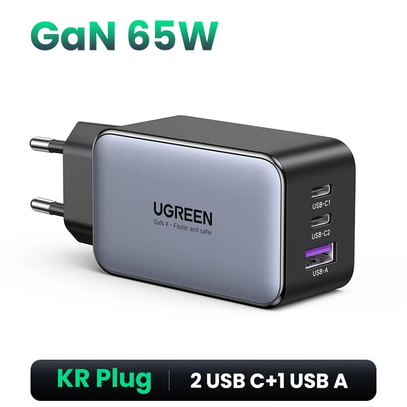 Chargeur UGREEN 65W GaN — Charge Rapide USB-C PD