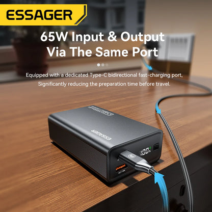 Batterie Externe Essager 20000mAh PD 65W — Charge Rapide