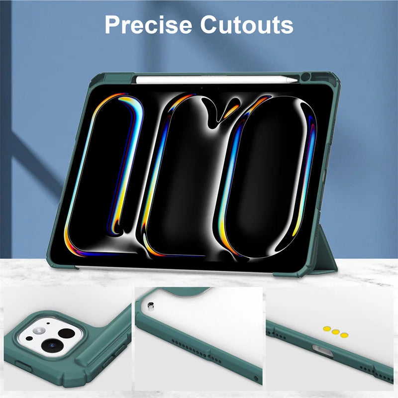 Coque iPad Air / iPad Pro 11" & 13" Transparente avec Porte-Stylet