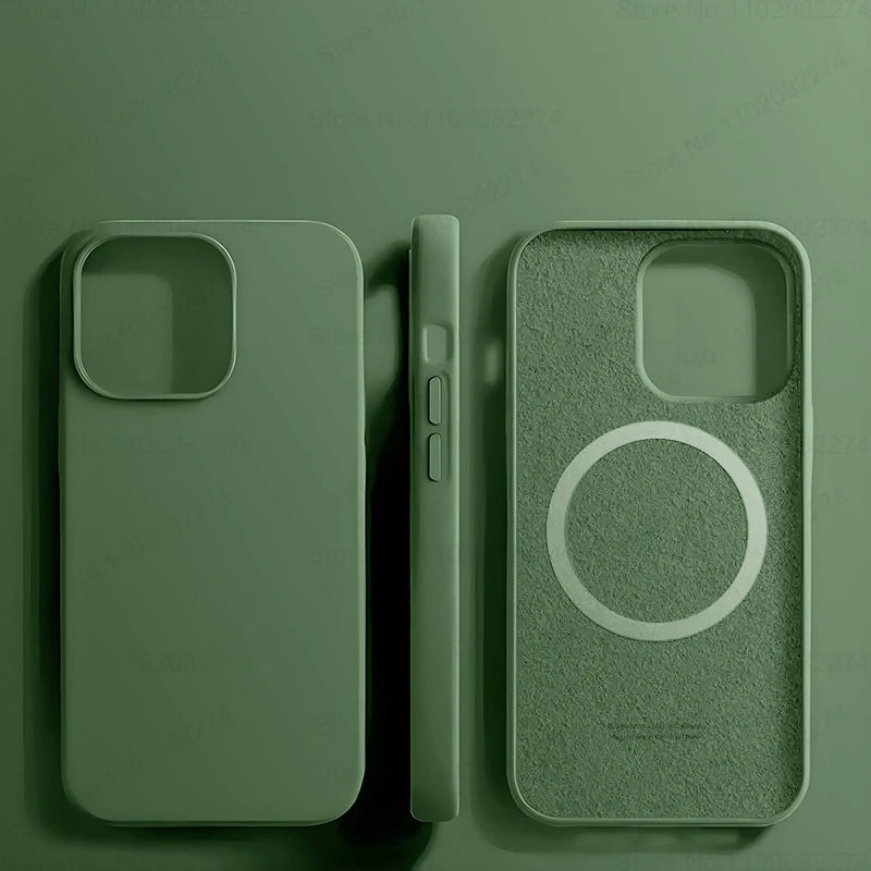 Coque Silicone Liquide MagSafe iPhone 16/15/14/13/12/11 Pro Max