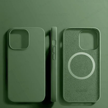 Coque Silicone Liquide MagSafe iPhone 16/15/14/13/12/11 Pro Max