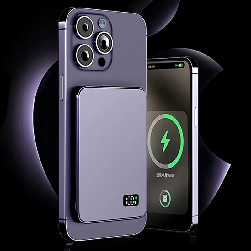Batterie Externe Ultra-Fine MagSafe — Sans Fil, Écran LED
