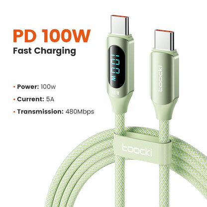 Câble Toocki USB-C vers USB-C 100W — Charge Rapide PD