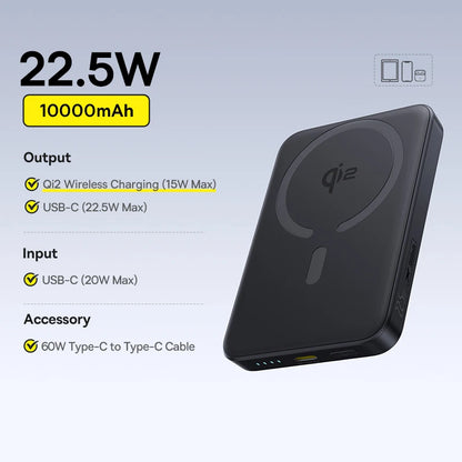 Batterie Externe Baseus Qi2 10000mAh 15W — MagSafe Sans Fil