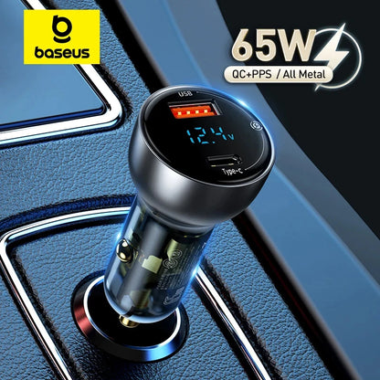Chargeur Voiture Baseus 65W PD — Charge Rapide QC 4.0