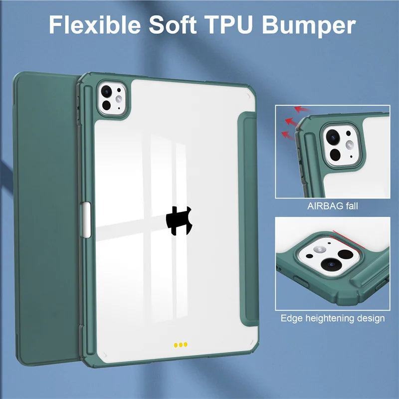 Coque iPad Air / iPad Pro 11" & 13" Transparente avec Porte-Stylet