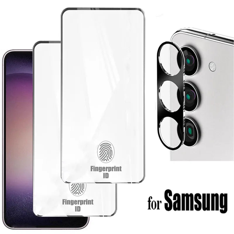 Verre trempé Samsung Galaxy - lot avec protection caméra
