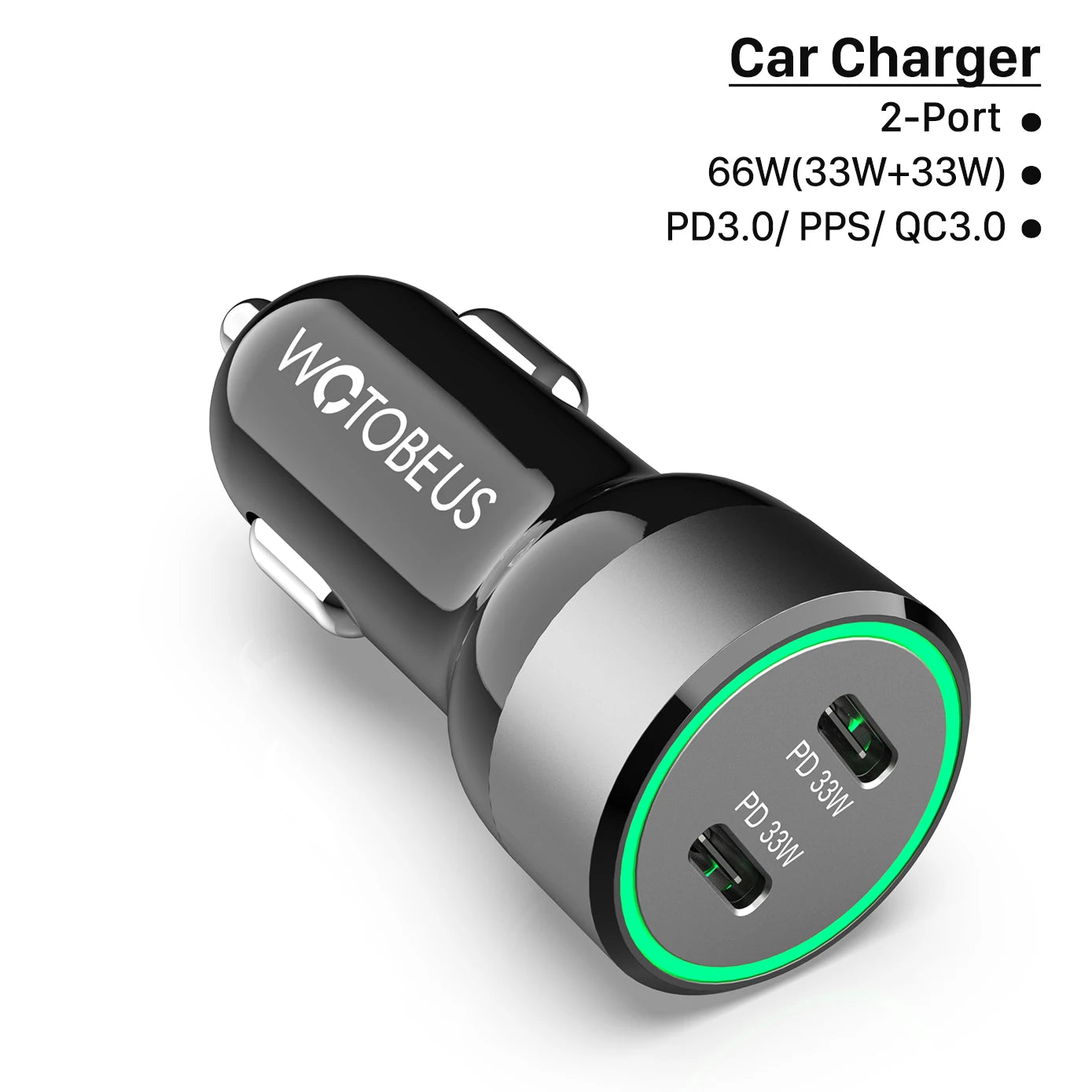 Chargeur Allume-Cigare USB-C 95W — 3 Ports, Charge Rapide