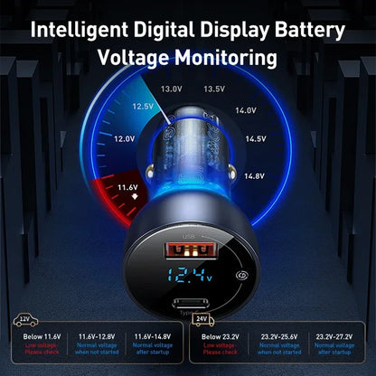 Chargeur Voiture Baseus 65W PD — Charge Rapide QC 4.0