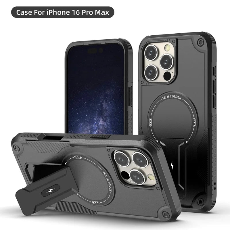 Coque antichoc militaire iPhone MagSafe béquille