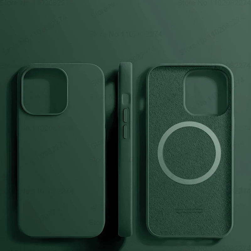 Coque Silicone Liquide MagSafe iPhone 16/15/14/13/12/11 Pro Max