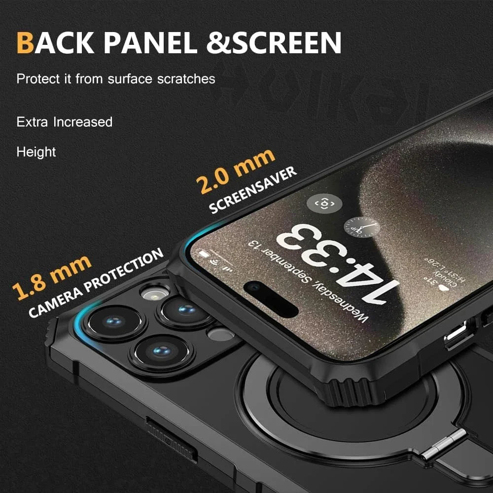 Coque MagSafe anneau iPhone kickstand