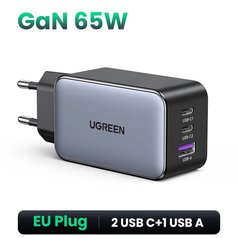 Chargeur UGREEN 65W GaN — Charge Rapide USB-C PD