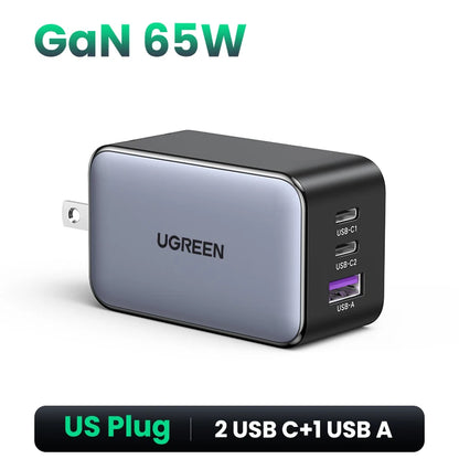 Chargeur UGREEN 65W GaN — Charge Rapide USB-C PD