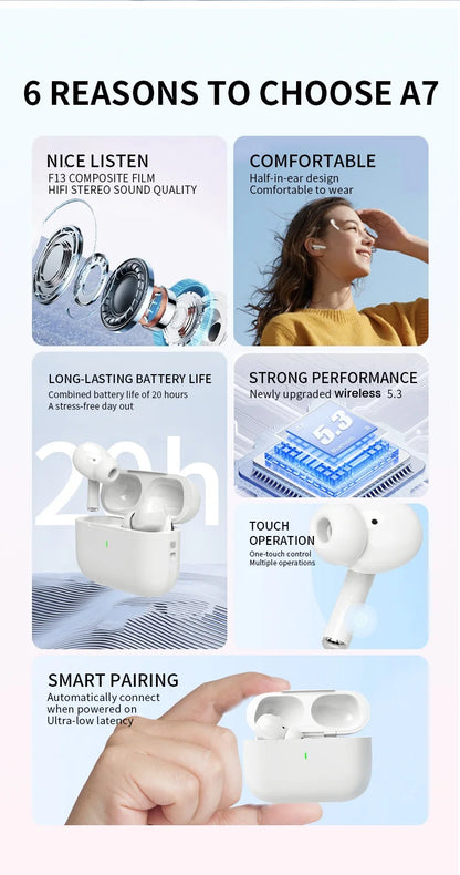 Écouteurs Sans Fil Bluetooth 5.2 — Réduction de Bruit ENC