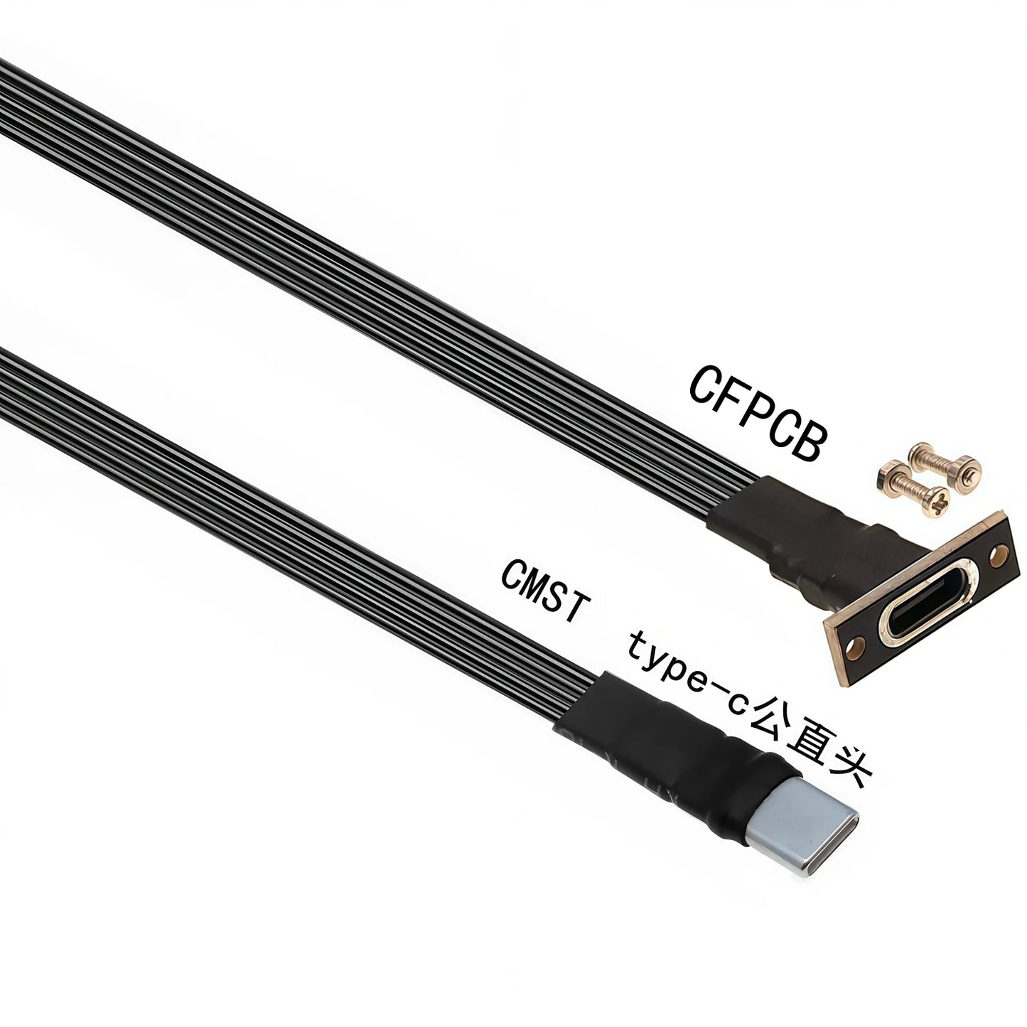 Câble d'Extension USB-C 90° — 3A, 5 à 100 cm