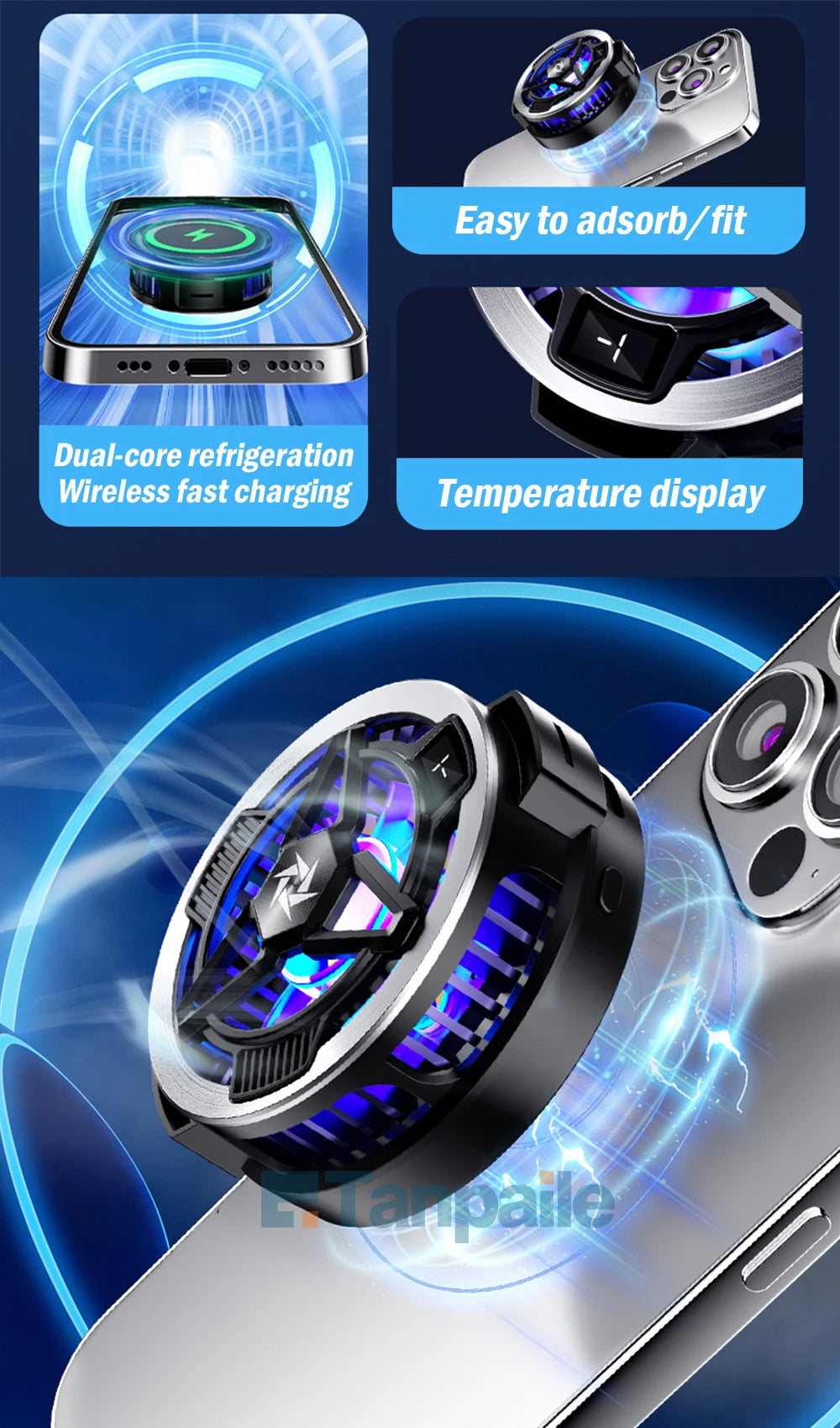 Ventilateur Refroidisseur Magnétique Smartphone 15W