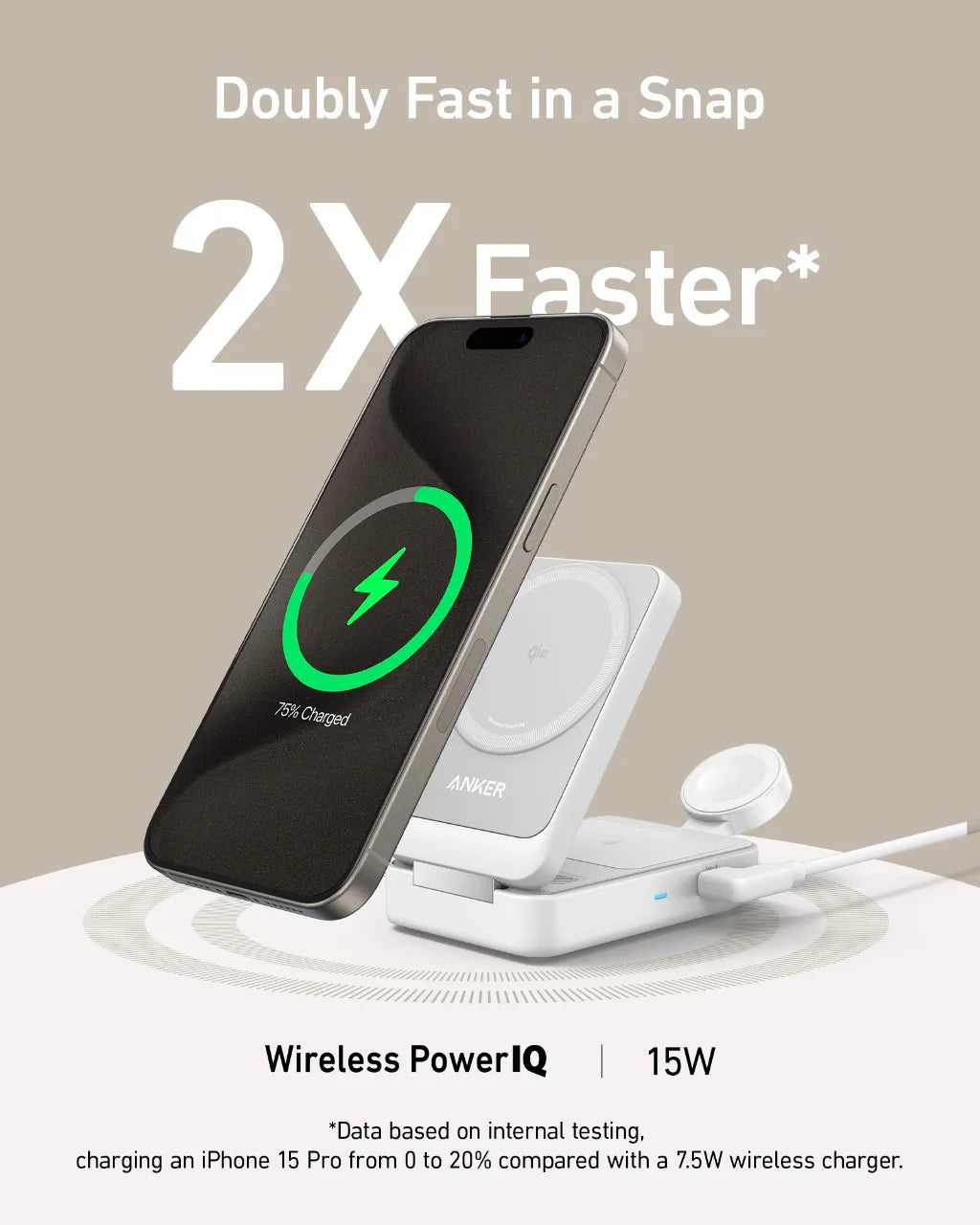 Station de Charge Anker MagGo 3-en-1 Qi2 15W — MagSafe