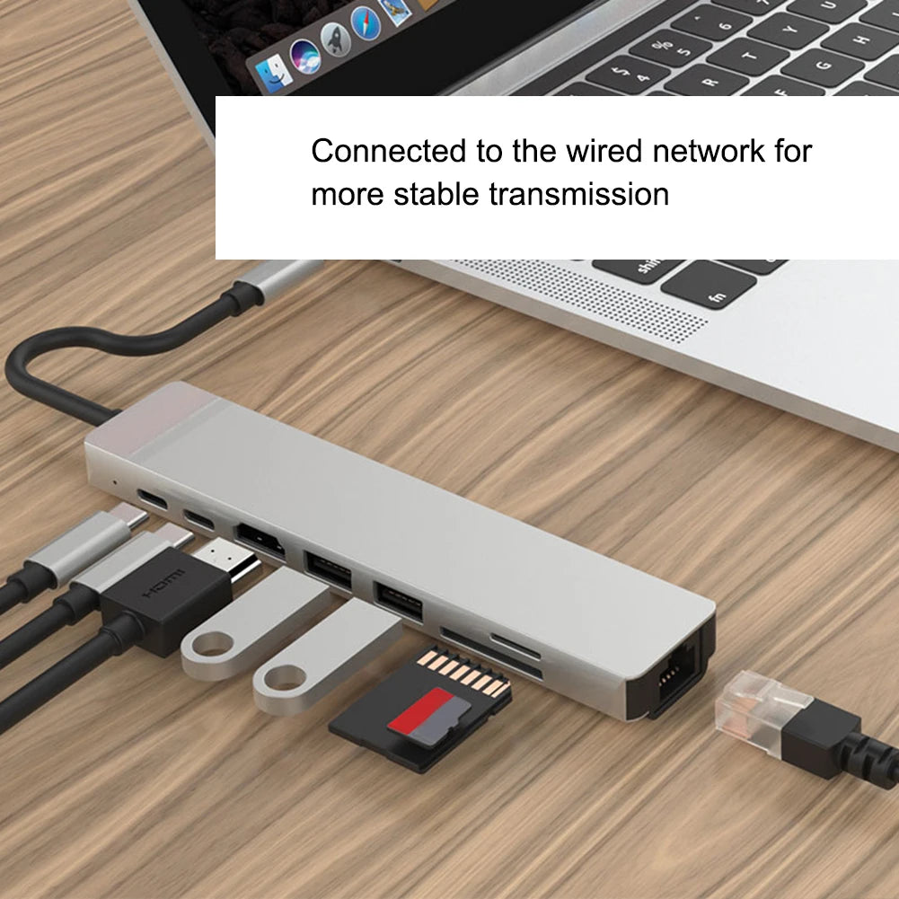 Hub USB-C 8-in-1 — HDMI 4K, PD 100W, Ethernet, USB 3.0