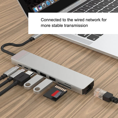 Hub USB-C 8-in-1 — HDMI 4K, PD 100W, Ethernet, USB 3.0