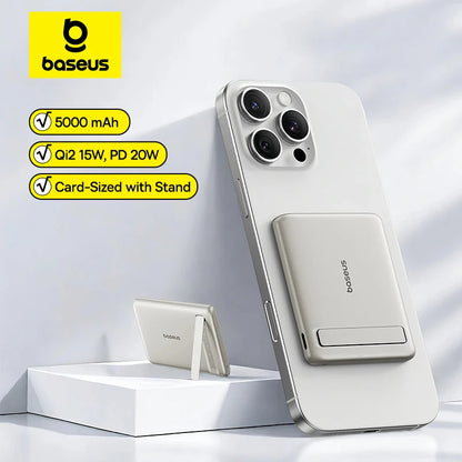 Batterie Externe Baseus Qi2 5000mAh avec Béquille — MagSafe 20W