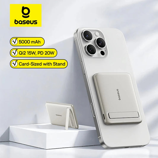 Batterie Externe Baseus Qi2 5000mAh avec Béquille — MagSafe 20W
