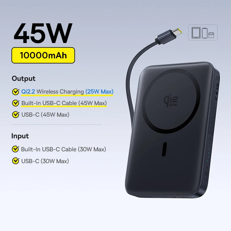 Batterie Externe Baseus Qi2 10000mAh 15W — MagSafe Sans Fil