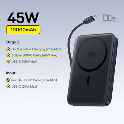 Batterie Externe Baseus Qi2 10000mAh 15W — MagSafe Sans Fil