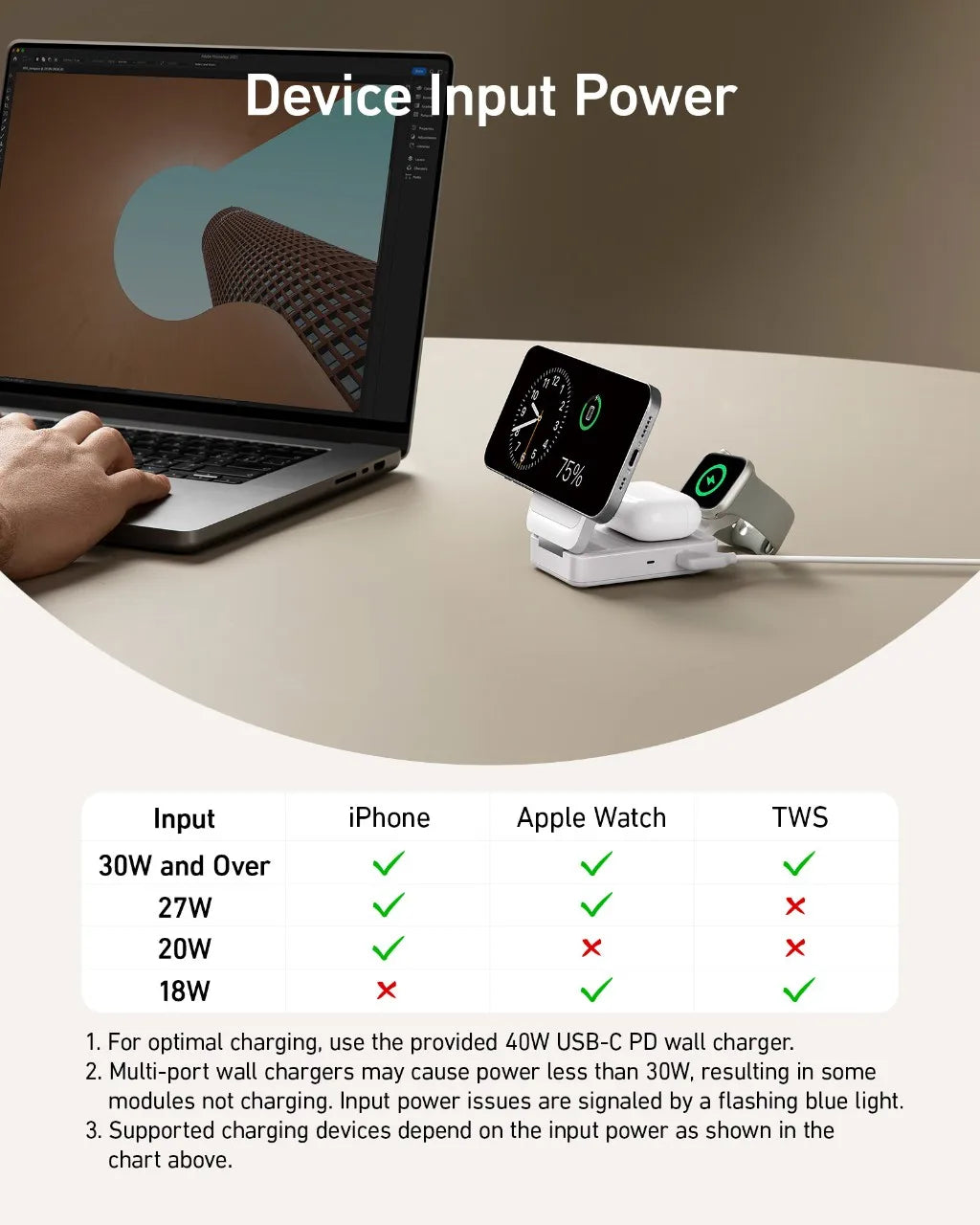 Station de Charge Anker MagGo 3-en-1 Qi2 15W — MagSafe
