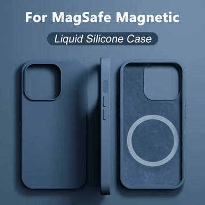 Coque Silicone Liquide MagSafe iPhone 16/15/14/13/12/11 Pro Max