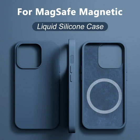 Coque Silicone Liquide MagSafe iPhone 16/15/14/13/12/11 Pro Max