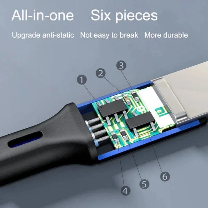 Câble de Charge 3-en-1 — USB-C, Lightning & Micro-USB Tressé