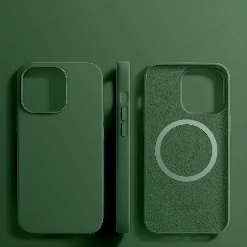 Coque Silicone Liquide MagSafe iPhone 16/15/14/13/12/11 Pro Max