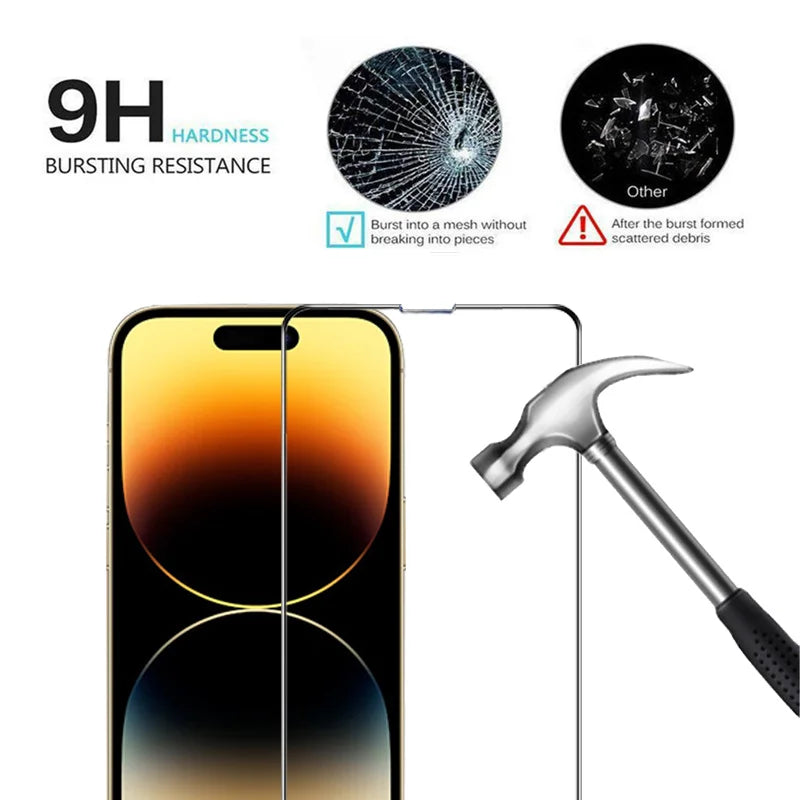 Verre Trempé Protection Écran iPhone 16/15/14/13/12 Pro Max
