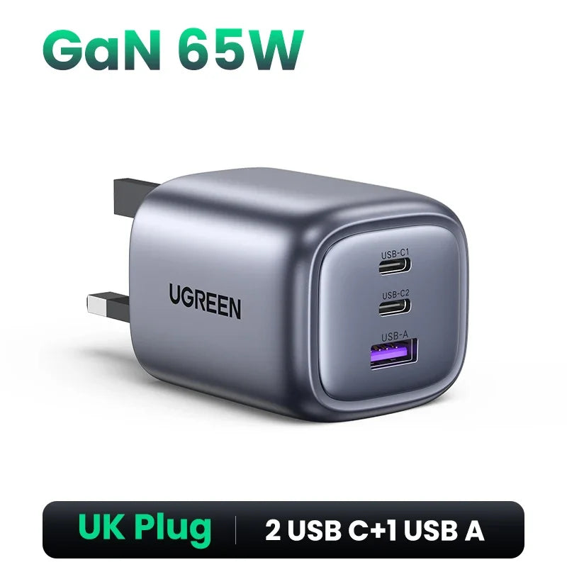 Chargeur UGREEN 65W GaN — Charge Rapide USB-C PD