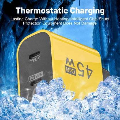 Chargeur GaN 45W Double USB-C PD — Charge Rapide Voyage