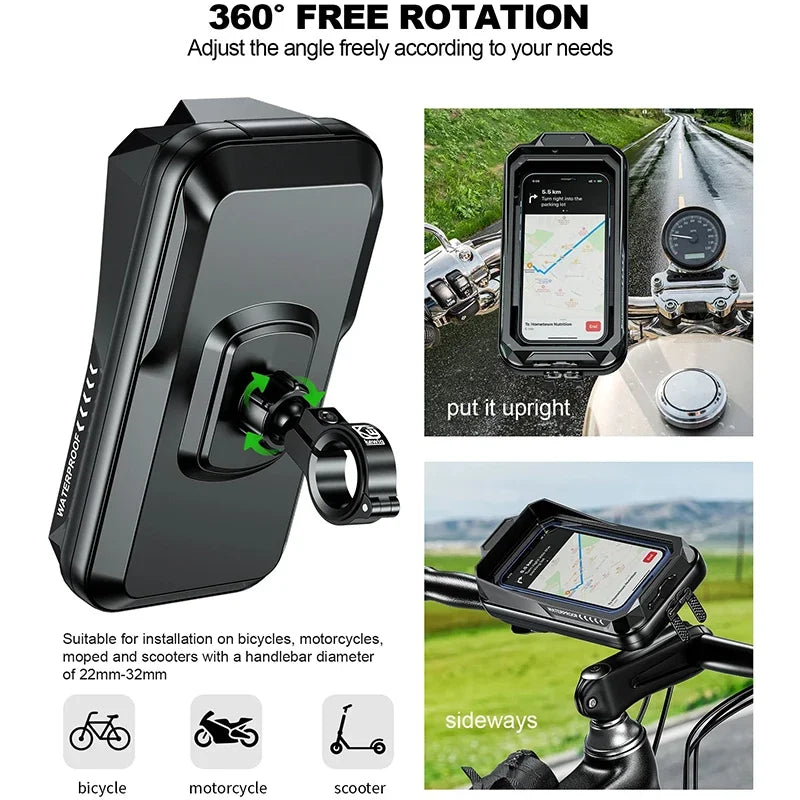 Support Smartphone Vélo & Moto — Fixation Guidon 360° Antichoc