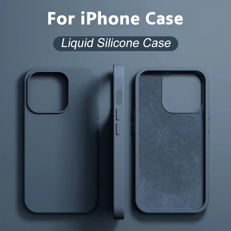Coque silicone premium microfibre iPhone bleu
