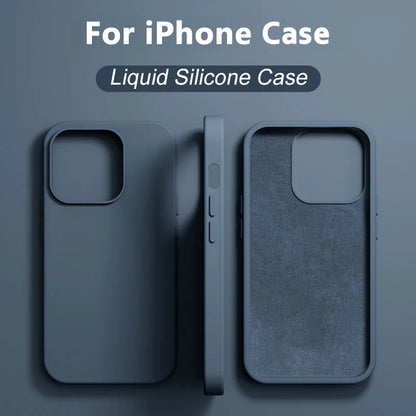 Coque silicone premium microfibre iPhone bleu