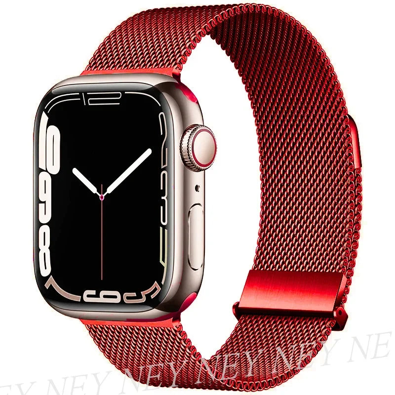 Bracelet Milanais pour Apple Watch 38/40/41/42/44/45/49mm — Maille Inox