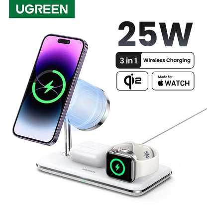 Support Chargeur Sans Fil UGREEN 3-en-1 MagSafe 25W
