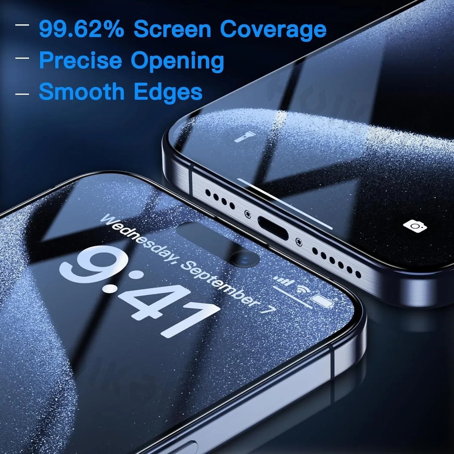 Verre trempé iPhone 9H lot 2 protection totale