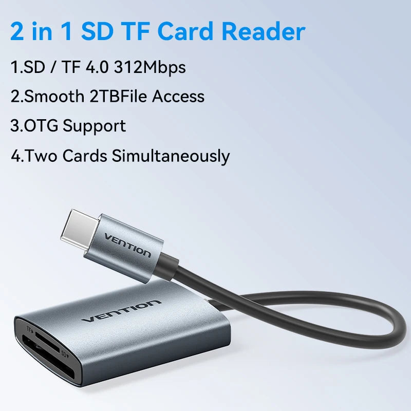Lecteur de Carte SD & microSD USB-C 4.0 — 312 Mbps