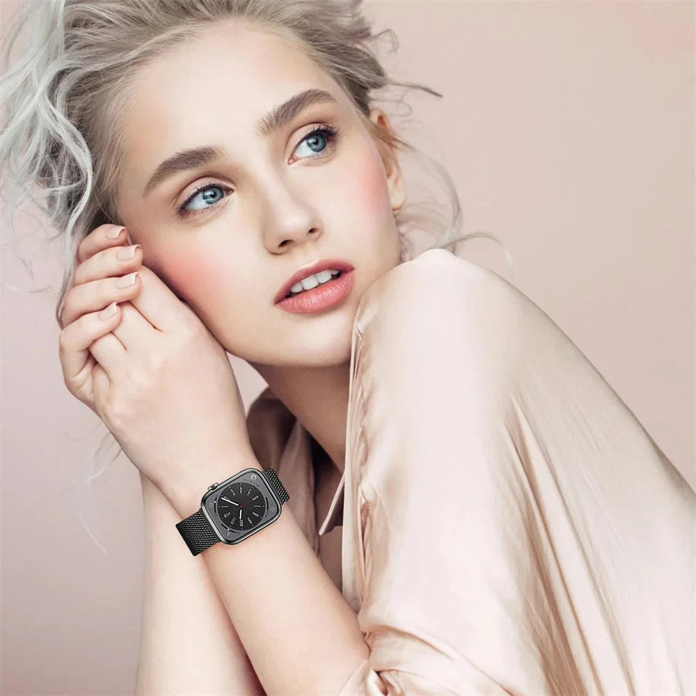 Bracelet Milanais pour Apple Watch 38/40/41/42/44/45/49mm — Maille Inox