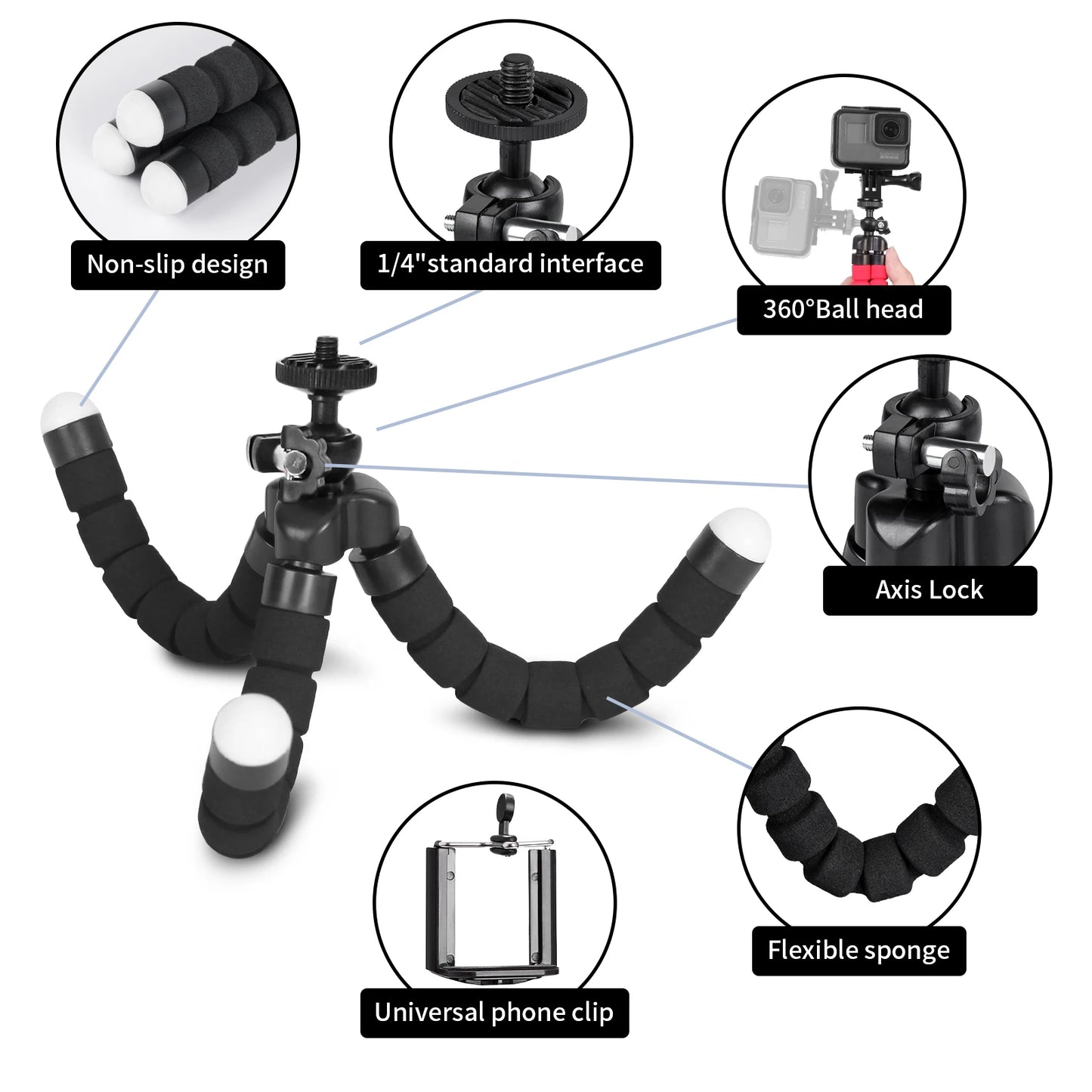 Mini Trépied Flexible Octopus pour Smartphone